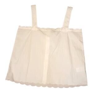 Haley And The Hound Cami Women's White Button‎ Back Cotton Scallop Edge Size L